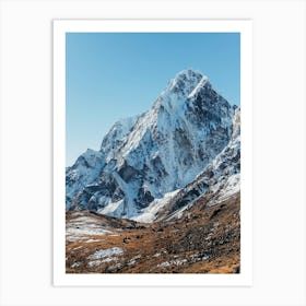 Nepal Mountains tops with snow in the Himalaya's Photography Art Print