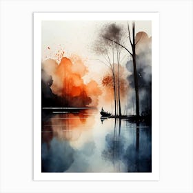 Sunset By The Lake 24 Art Print