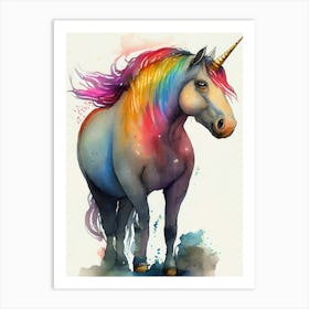 Unicorn Watercolor Painting Art Print