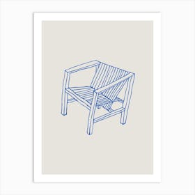 Chair Poster Blue Art Print