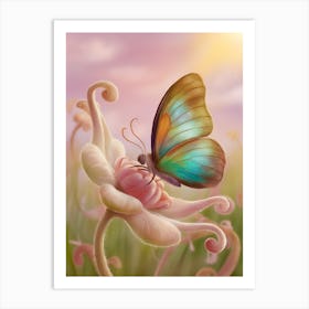 Butterfly On A Flower 18 Art Print