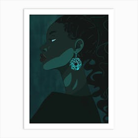 Black Girl With Earrings Art Print