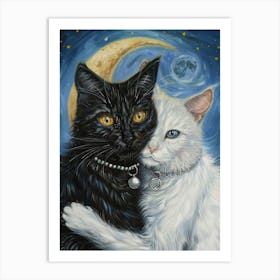 Black And White Cats 3 Art Print