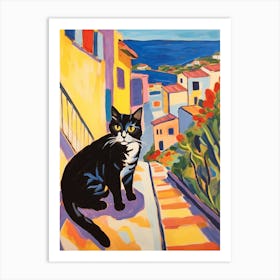 Painting Of A Cat In Pula Croatia 1 Art Print