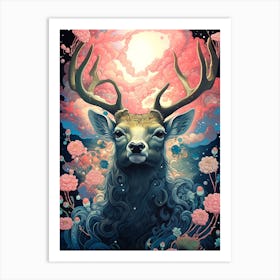 Deer In The Sky Art Print