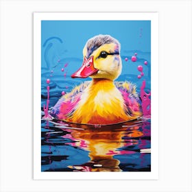 Pop Art Duckling Paint Splash 4 Art Print