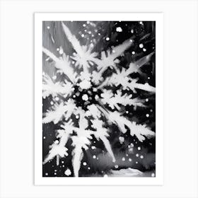 Frozen, Snowflakes, Black & White 4 Art Print
