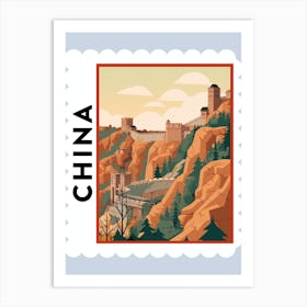 China 3 Travel Stamp Poster Art Print