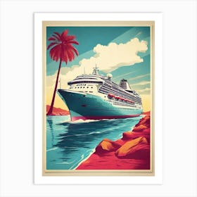 Default Duotone Basic Pop Art Vintage Style Travel Poster Of A 1 Art Print