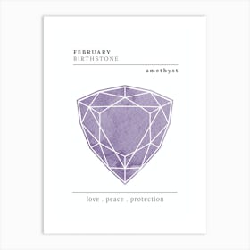 February Birthstone | Amethyst Art Print