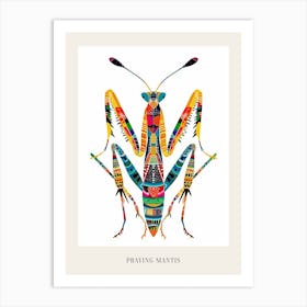Colourful Insect Illustration Praying Mantis 4 Poster Art Print