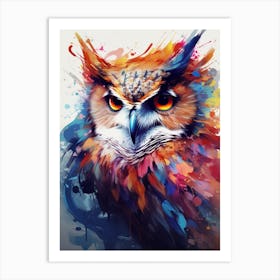 Owl Digital Watercolour Art Print