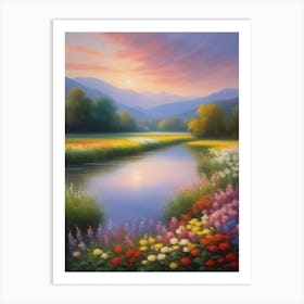 Sunrise In The Mountains Art Print