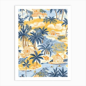 Gold Coast In Australia, Inspired Travel Pattern 2 Art Print