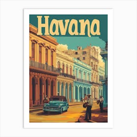 Aihrgdesign A Classic 1960s Travel Poster For Havana 3 Art Print