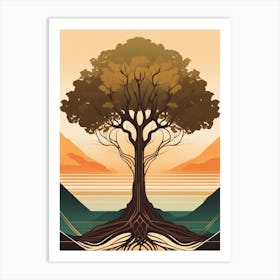 Classic Noveau Tree Art Print