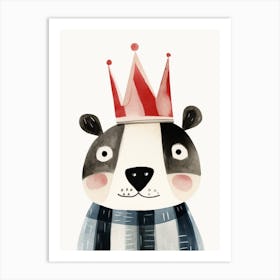 Little Badger 4 Wearing A Crown Art Print
