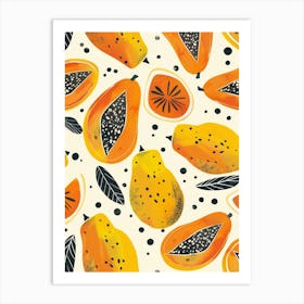 Papaya Pattern 2 Art Print