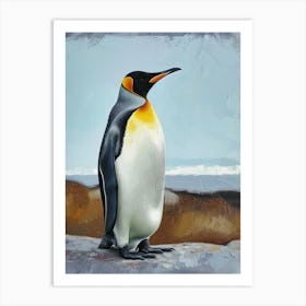 King Penguin Santiago Island Colour Block Painting 4 Art Print