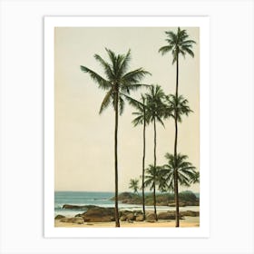 Palolem Beach Goa India Vintage Art Print
