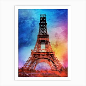 Eiffel Tower Under Construction Art Print