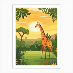 Giraffe In The Jungle 10 Art Print