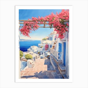 Mykonos Summer Watercolour 1 Art Print