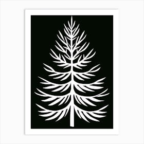 Fir Tree Simple Geometric Nature Stencil 1 Art Print