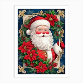 Santa Claus Style William Morris 2 Art Print