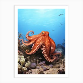 Common Octopus Illustration 7 Art Print