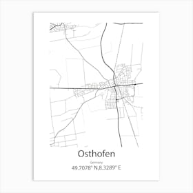 Osthofen,Germany Minimalist Map Art Print