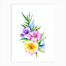 Freesia 2 Watercolour Flower Art Print