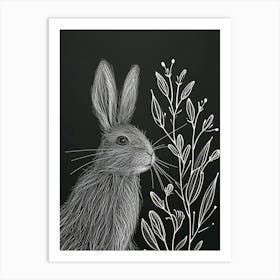 Jersey Wooly Rabbit Minimalist Illustration 3 Art Print