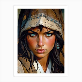 Woman With Blue Eyes 1 Art Print