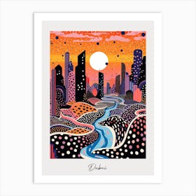 Poster Of Dubai, Illustration In The Style Of Pop Art 1 Art Print