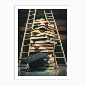 Stack Of Books And Ladders Art Print