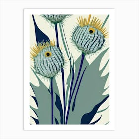 Rattlesnake Master Wildflower Modern Muted Colours 2 Art Print