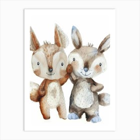 Two Foxes Art Print