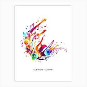 Colorful Musical Notes Art Print