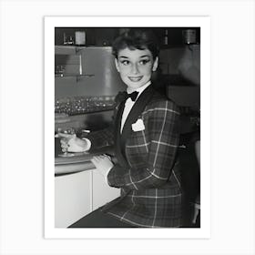 Actress Audrey Hepburn Dines Out In London S West End Art Print