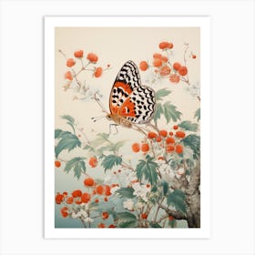 Butterfly In The Wild Japanese Style Painting Art Print