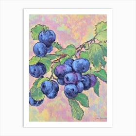 Boysenberry Vintage Sketch Fruit Art Print