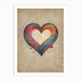 Heart Watercolor Painting Art Print