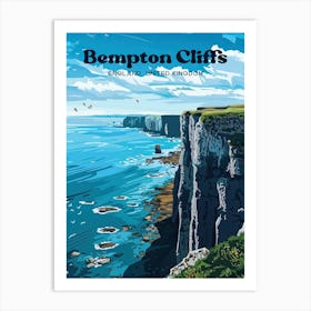 Bempton Cliffs England Nature Reserve Art Illustration Art Print