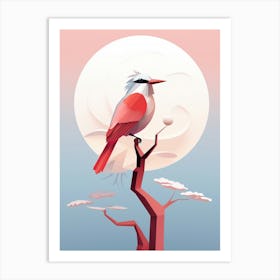Minimalist Kingfisher 4 Illustration Art Print