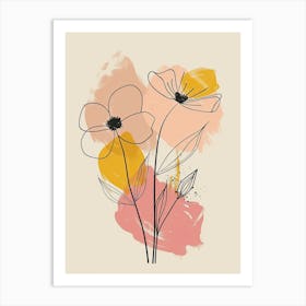 Valencia Flower Market Boho Minimalist Style Art Print