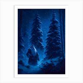 Santa Claus In The Forest Art Print