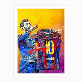 Lionel Messi Barcelona 4 Art Print