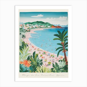 Poster Of Playa De Las Teresitas, Tenerife, Spain, Matisse And Rousseau Style 2 Art Print