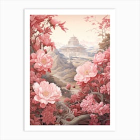 Camellia Flower Victorian Style 1 Art Print